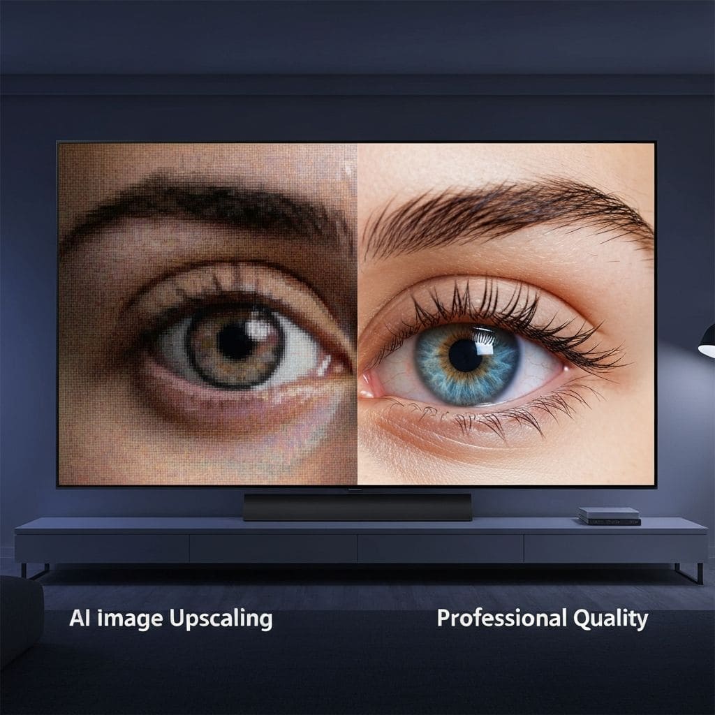 4K Image Upscaler enhancing a low-resolution photo to crystal-clear quality using AI super-resolution